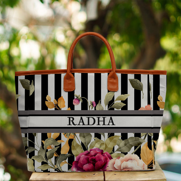 Flower Printed Luna Handbag - Uncommongifts.in